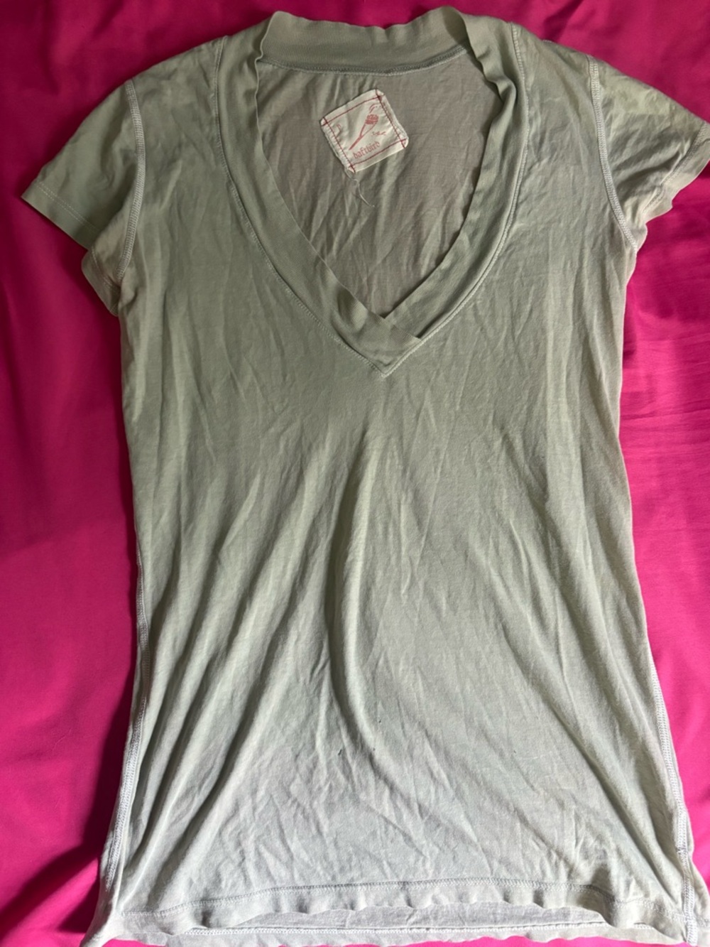 Women's Short-Sleeve V-Neck Tee in Light Sage